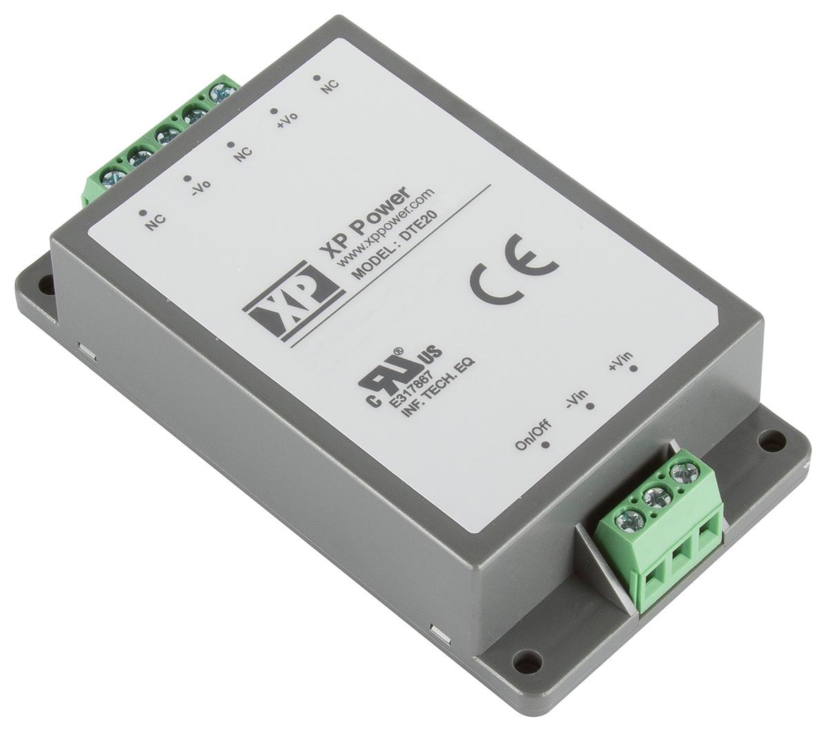 Produktfoto 1 von XP Power DTE20 DC/DC-Wandler 20W 48 V dc IN, 5V dc OUT / 4A 2.5kV dc isoliert