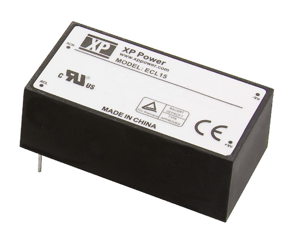 XP Power Schaltnetzteil, AUS ±12V dc / 650mA 2-Kanal 15W, EIN 120 → 370 V dc, 85 → 264 V ac Gekapselt,