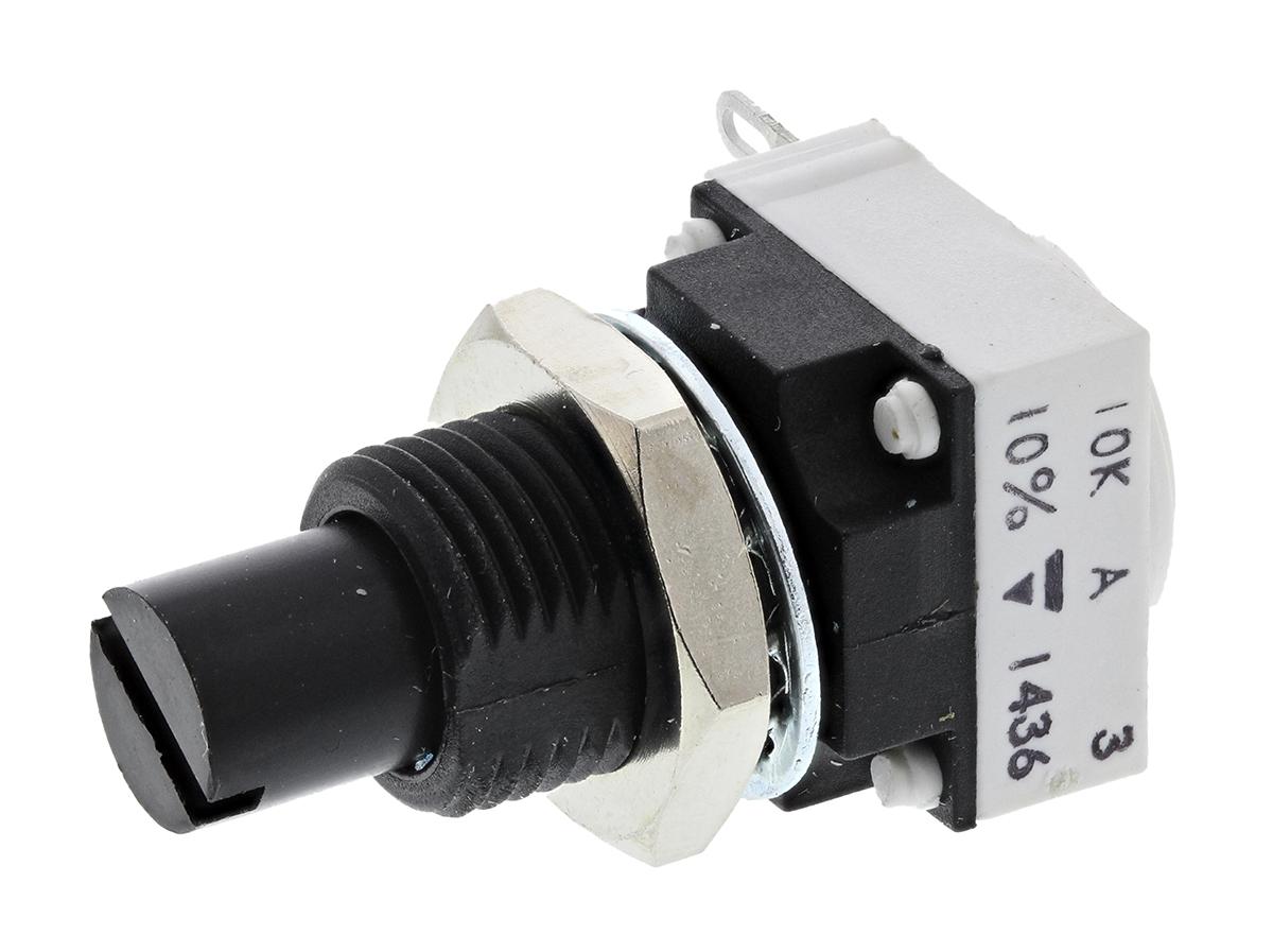 Vishay P11P, Tafelmontage  Dreh Potentiometer 10kΩ ±10% / 1W , Schaft-Ø 6.35 mm