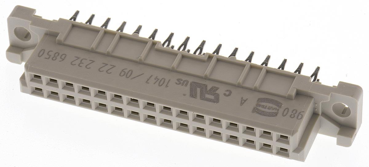 Harting C2 DIN 41612-Steckverbinder Buchse Gerade, 32-polig / 2-reihig, Raster 2.54mm Crimpanschluss Durchsteckmontage