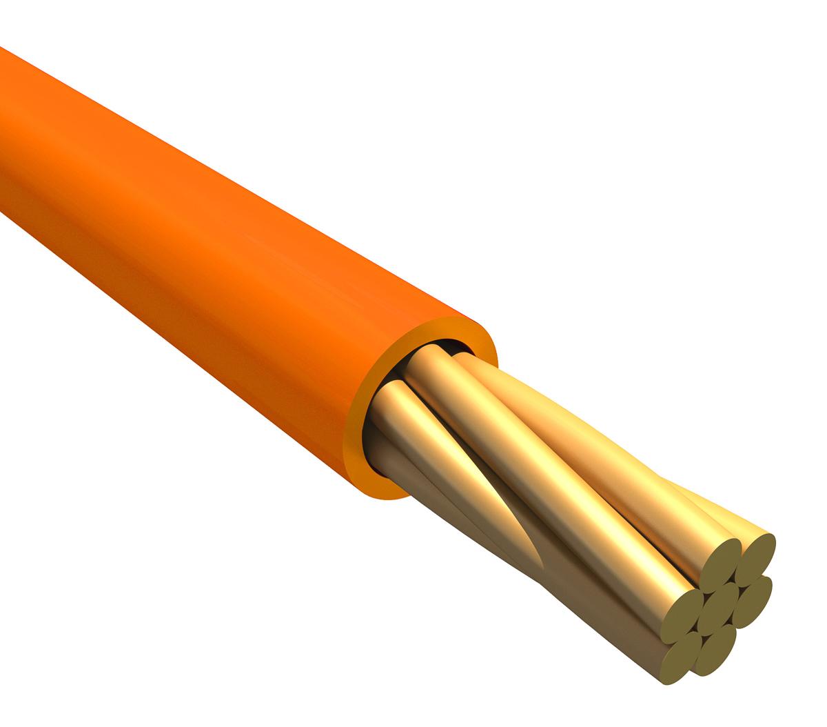 Alpha Wire Einzeladerleitung 0,2 mm², 24 AWG 30m Orange MPPE isoliert Ø 1.02mm 7/0.20 mm Litzen ISO 6722