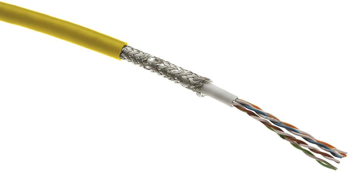 Produktfoto 1 von HARTING Ethernetkabel Cat.5e, 50m, Gelb Verlegekabel STP, Aussen ø 6.8mm, PUR