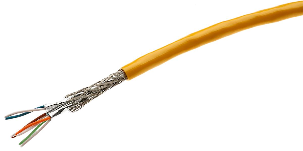 Produktfoto 1 von HARTING Ethernetkabel Cat.7, 100m, Gelb Verlegekabel SF/FTP, Aussen ø 8.3mm, Polyurethan