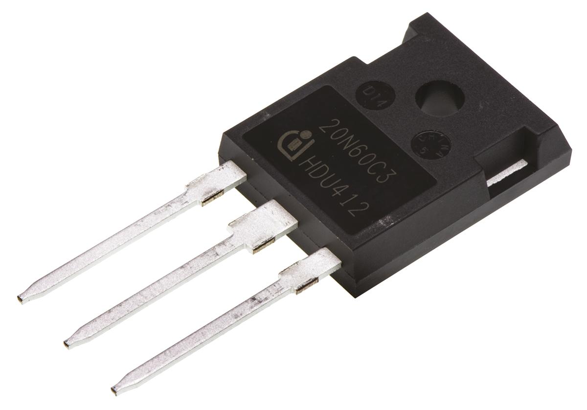 Produktfoto 1 von Infineon CoolMOS C3 SPW20N60C3FKSA1 N-Kanal, THT MOSFET 650 V / 21 A 208 W, 3-Pin TO-247