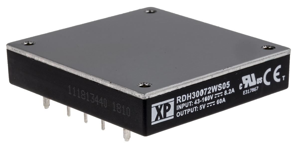 Produktfoto 1 von XP Power RDH300 DC/DC-Wandler 300W 72 V dc IN, 5V dc OUT / 60A 3kV dc isoliert