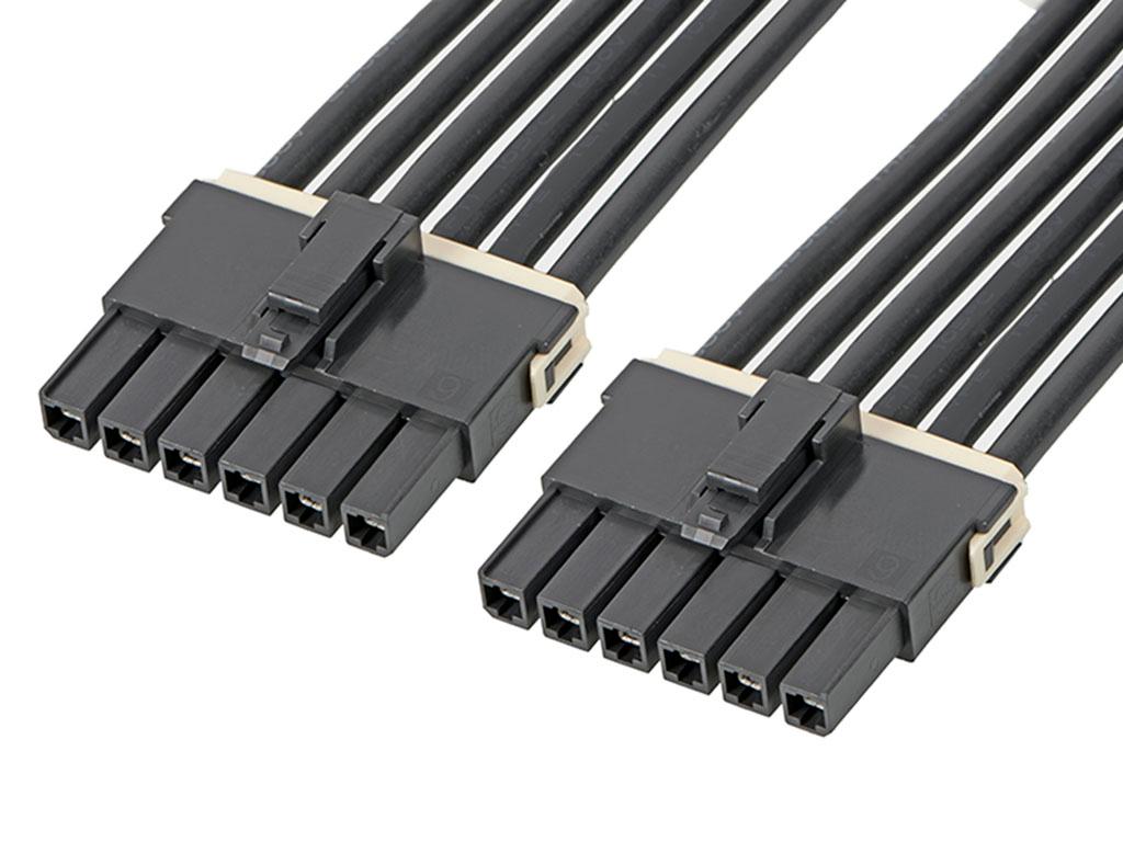 Produktfoto 1 von Molex Mega-Fit Platinenstecker-Kabel 216401 Mega-Fit / offenes Ende Buchse Raster 5.7mm, 600mm