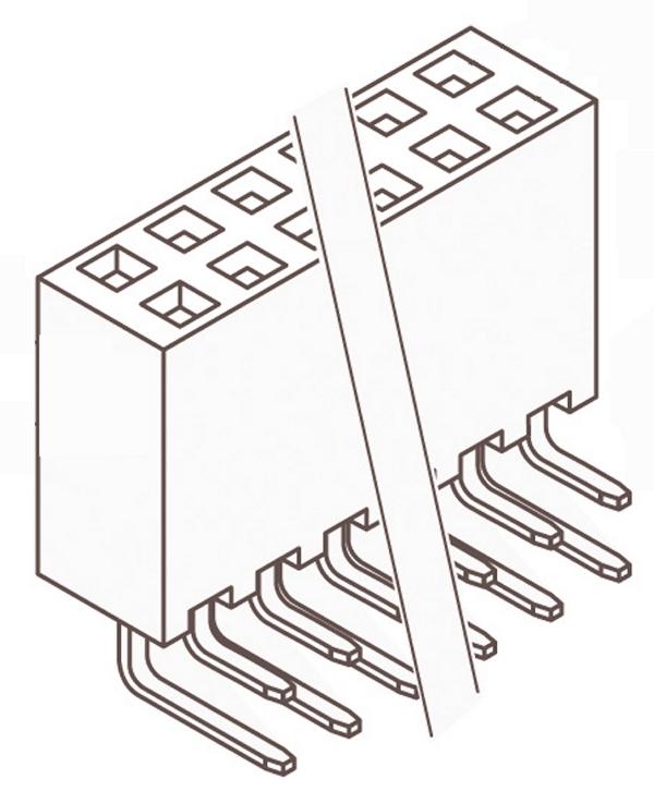 Samtec SSW Leiterplattenbuchse gewinkelt 16-polig / 2-reihig, Raster 2.54mm