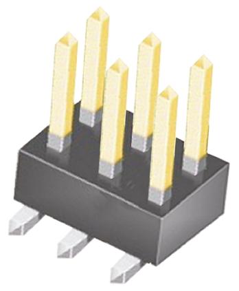 Produktfoto 1 von Samtec TSM Stiftleiste Gerade, 6-polig / 2-reihig, Raster 2.54mm, Platine-Platine, Kabel-Platine,