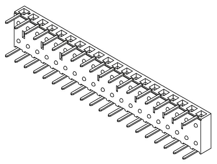 Produktfoto 1 von Samtec BCS Leiterplattenbuchse gewinkelt 20-polig / 1-reihig, Raster 2.54mm