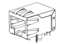 Molex 43202 Cat.3 RJ45-Steckverbinder Buchse, 1-Port 8P8C-polig Geschirmt, Leiterplatten-Montage abgewinkelt