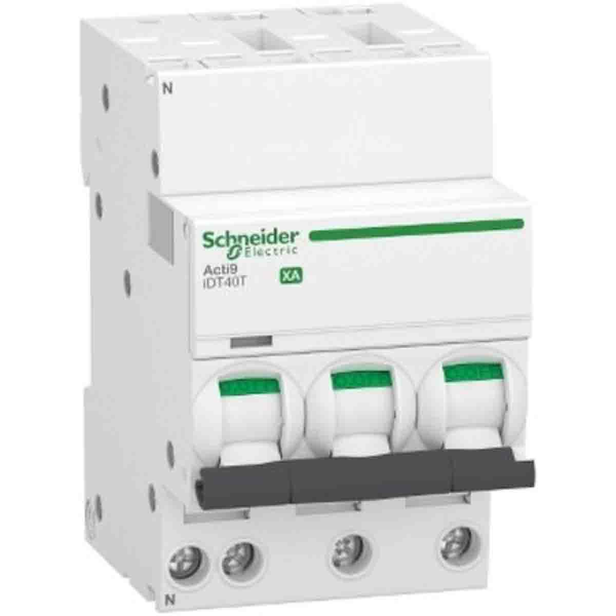 Produktfoto 1 von Schneider Electric Haushalts-MCB Leitungsschutzschalter Typ C, 3-polig 10A 230V, Abschaltvermögen 7,5 kA Acti 9