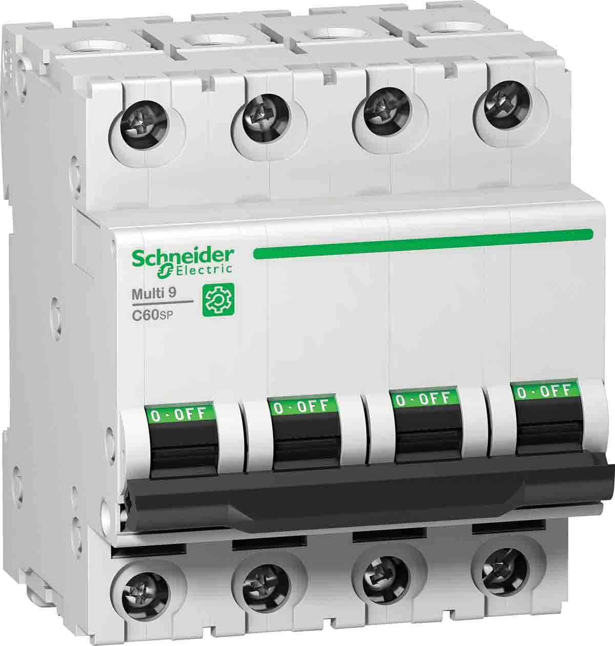 Schneider Electric MCB Leitungsschutzschalter Typ C, 4-polig 32A, Abschaltvermögen 10 kA Multi 9 DIN-Schienen-Montage