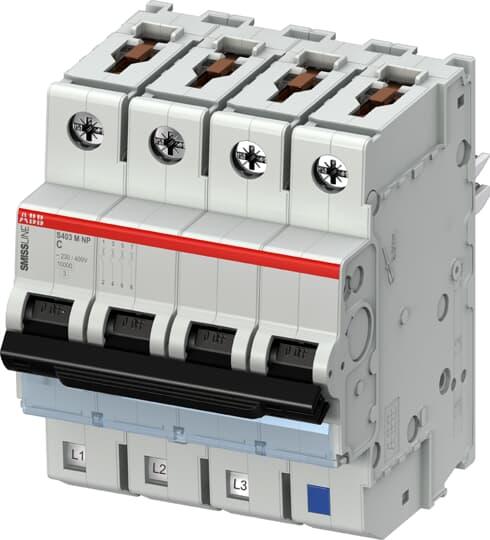 ABB Leitungsschutzschalter Typ C, 4-polig 2A 415V SMISSLINE TP DIN-Schienen-Montage