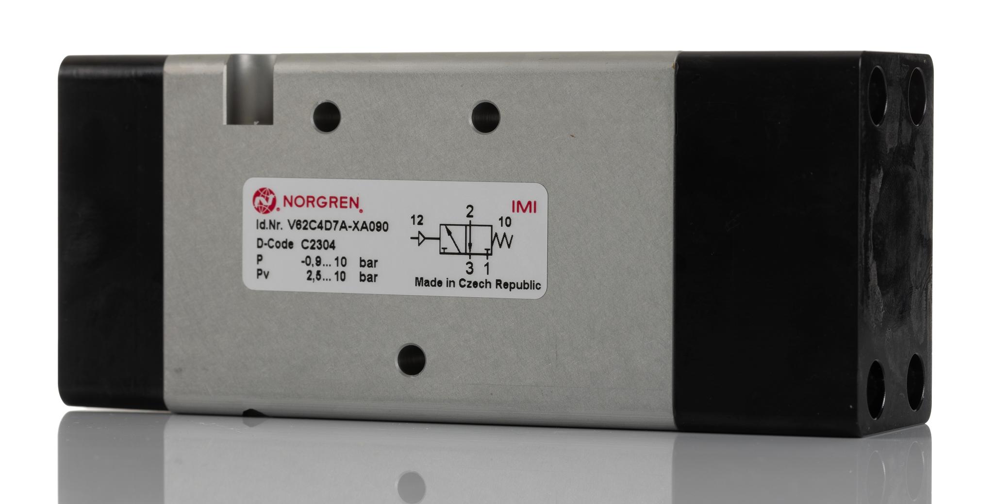 Produktfoto 1 von Norgren V62, G3/8 Vorgesteuertes Magnetventil, Pneumatisch/Feder-betätigt