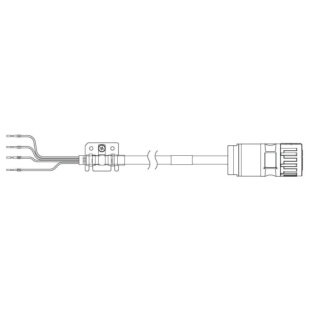 Omron Netzkabel für Servomotor für Servomotor, 50 → 750 W, 400 V, 20m