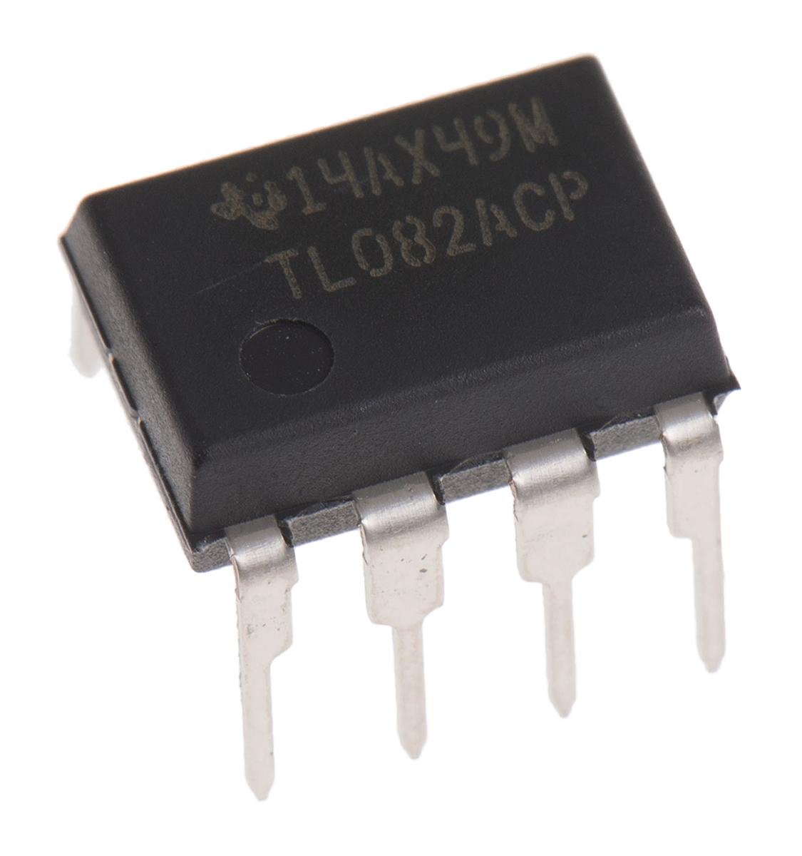 Produktfoto 1 von Texas Instruments Operationsverstärker THT PDIP, biplor typ. ±12 V, ±15 V, ±5 V, ±9 V, 8-Pin