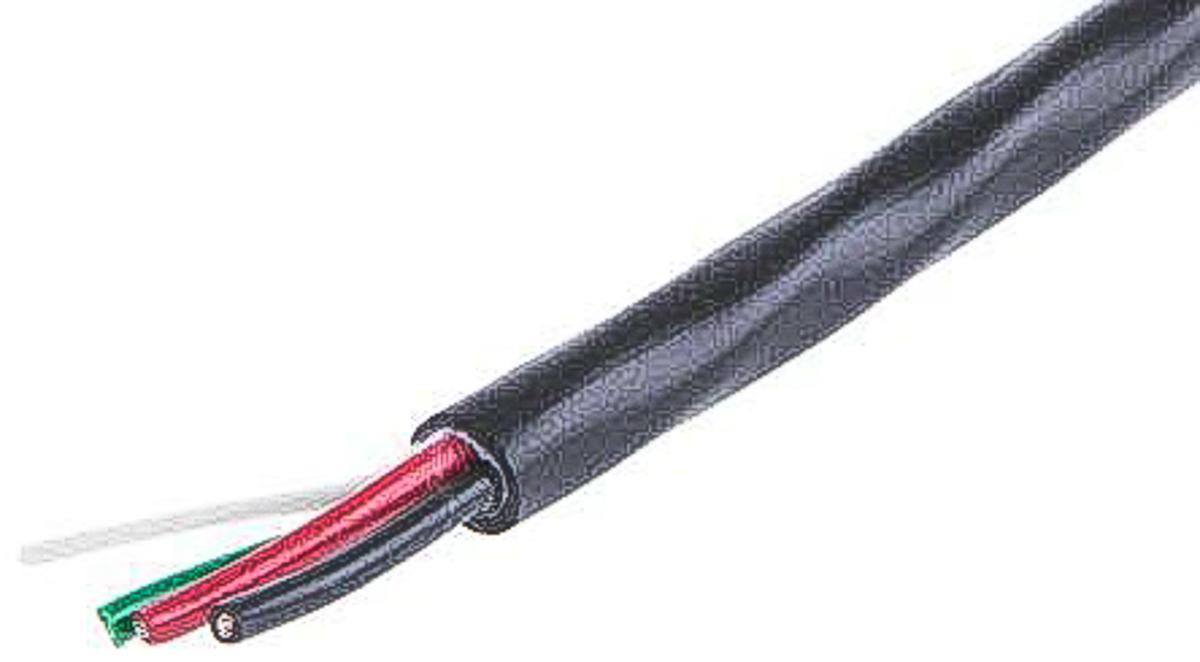 Alpha Wire Xtra-Guard 2 Steuerkabel, 3-adrig x 0,23 mm² Schwarz, 30m, 24 AWG ungeschirmt