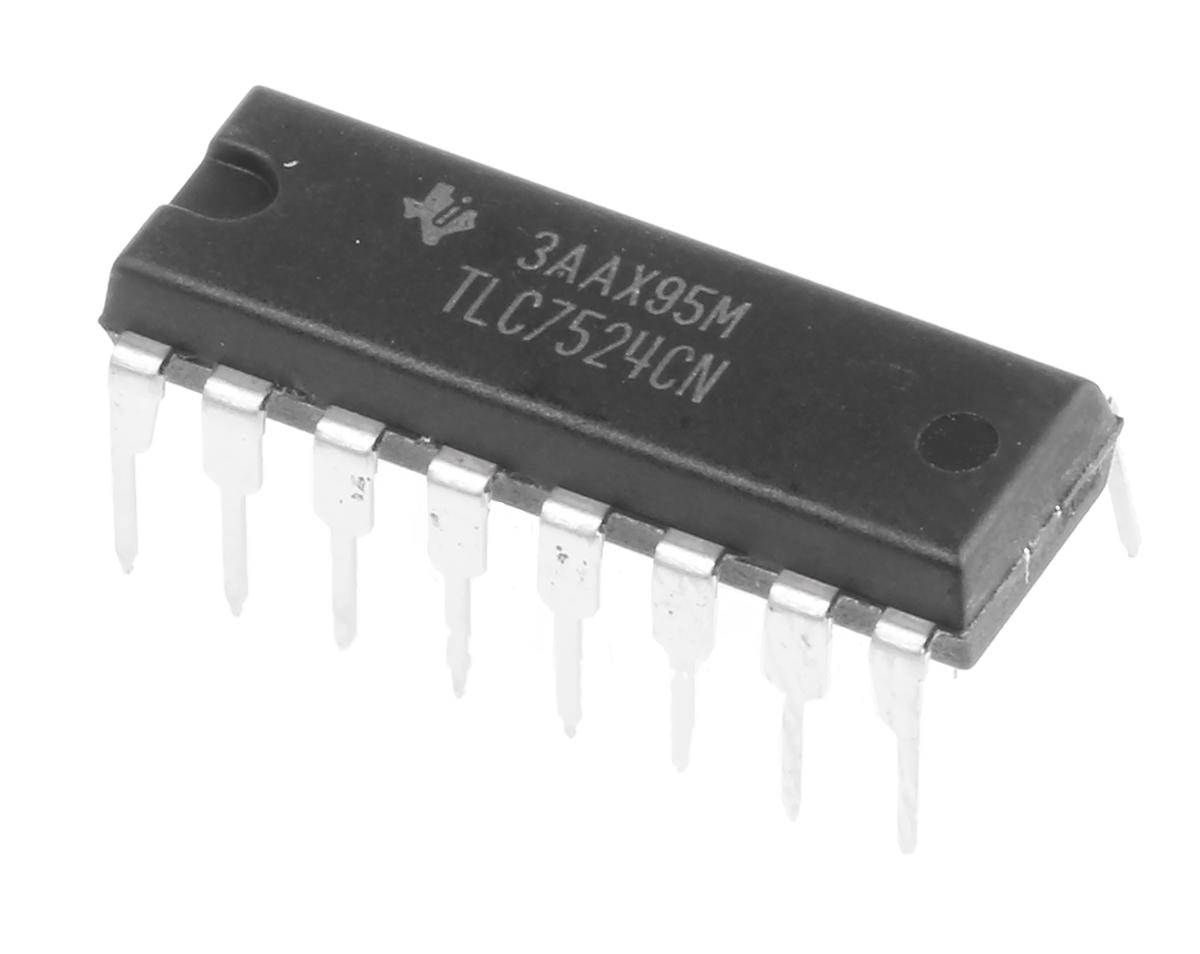 Produktfoto 1 von Texas Instruments 8 bit DAC TLC7524CN, 10Msps PDIP, 16-Pin, Interface Parallel