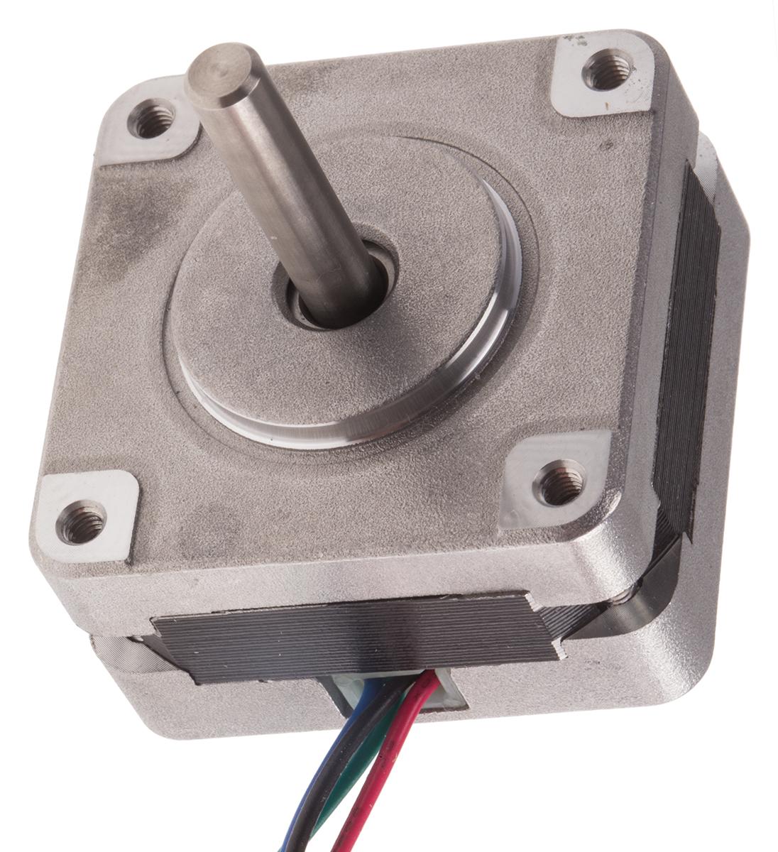 Produktfoto 1 von RS PRO Hybrid, Dauermagnet 1.8° Schrittmotor 2,64 V / 400 mA 65mNm 4-adrig, 39.2 x 39.2mm Wellen-Ø 5mm