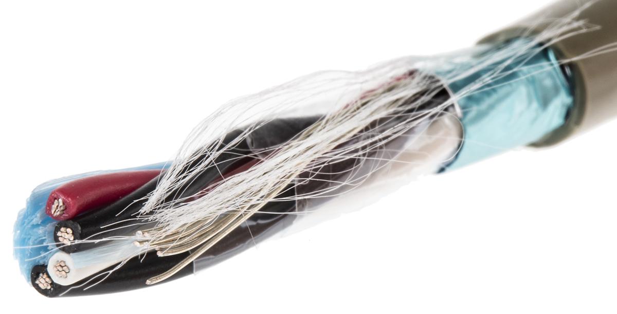 Produktfoto 1 von Alpha Wire Pro-Tekt Datenkabel, 2-paarig 0,56 mm² Ø 7.65mm Folie Schirmung PVC isoliert Twisted Pair Grau