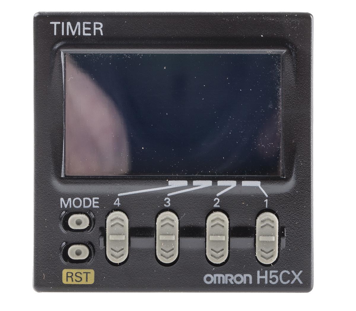 Omron H5CX Zeitrelais, Frontplattenmontage, 0.001 s → 9999h, 12 → 24V ac/dc, 1 Kont. Multifunktion