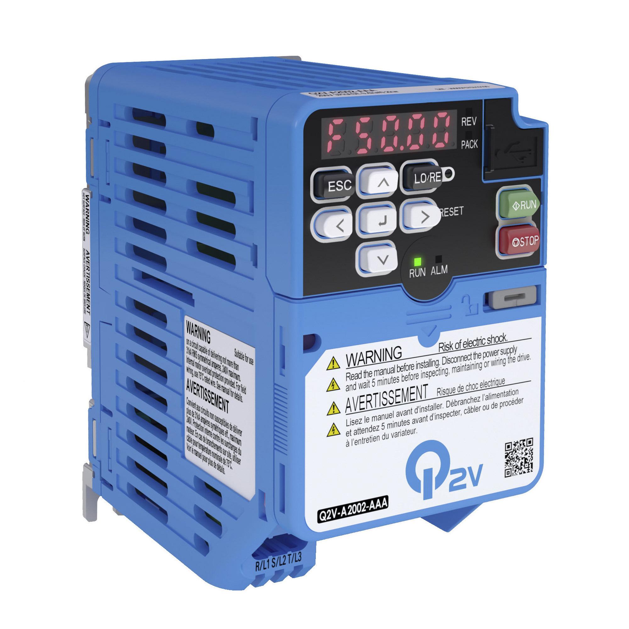 Produktfoto 1 von Omron Q2V series, 3-Phasen Frequenzumrichter 0.25 kW, 230 V / 1.9 A 590Hz