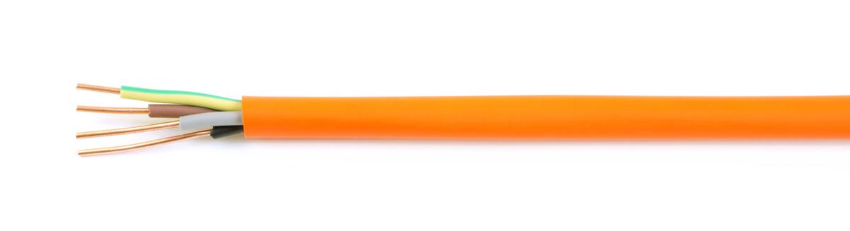 Produktfoto 1 von RS PRO Netzkabel, 4-adrig Typ CR1/C1 Orange x 1,5 mm² /Ø 9.4mm 10 A, 100m, 300 V, 500 V, Polyolefin