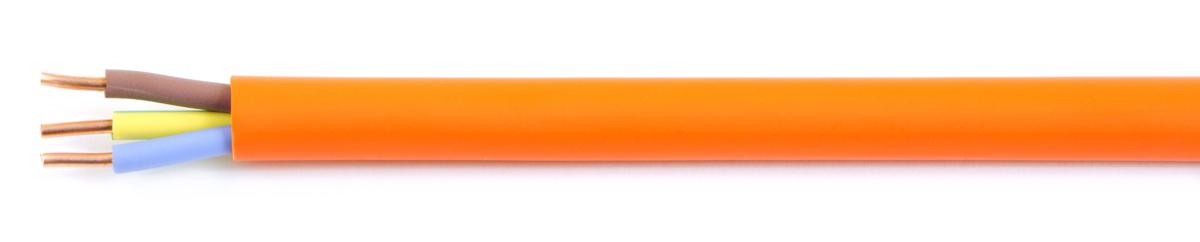 Produktfoto 1 von RS PRO Netzkabel, 3-adrig Typ CR1/C1 Orange x 2,5 mm² /Ø 10.2mm 16 A, 100m, 300 V, 500 V, Polyolefin