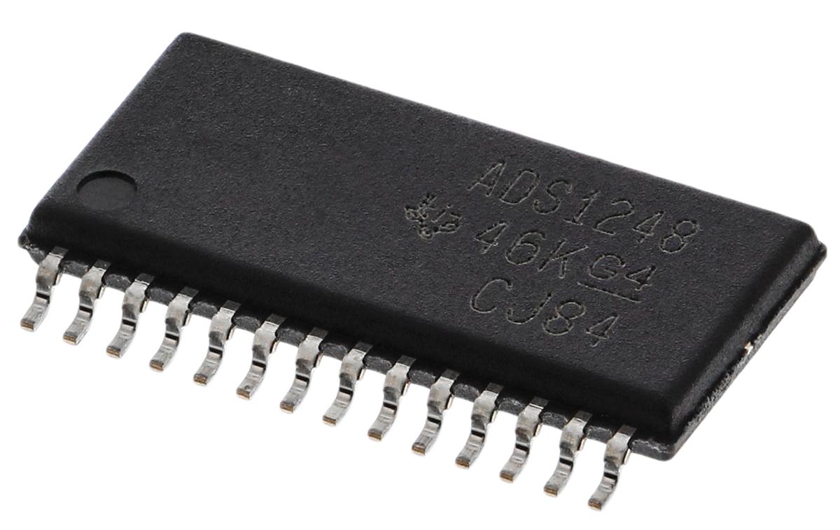 Produktfoto 1 von Texas Instruments 24-Bit ADC ADS1248IPW Octal, 2ksps TSSOP, 28-Pin