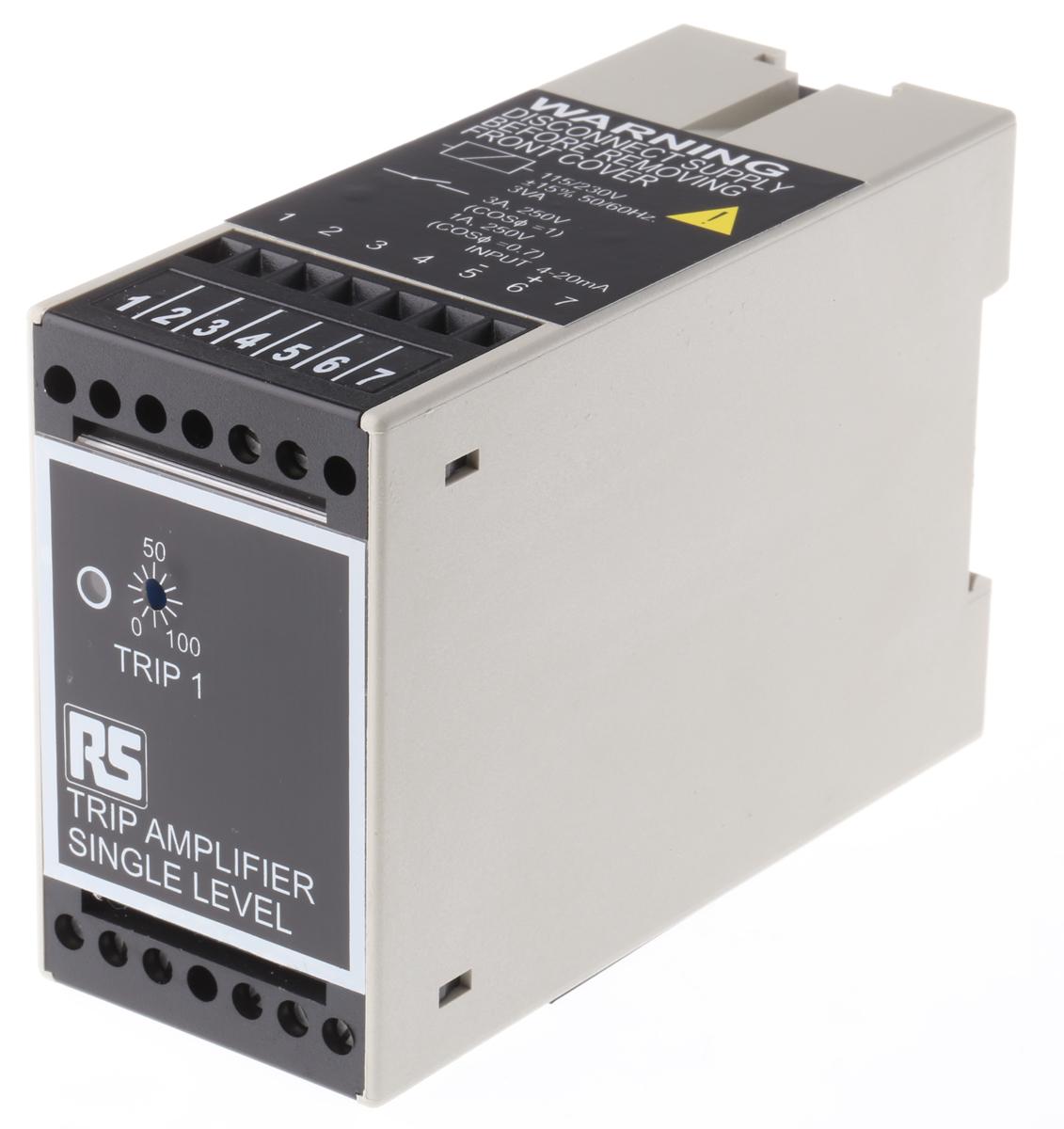 Produktfoto 1 von RS PRO Signalwandler, Auslöserverstärker 115V ac, Strom 4 → 20mA EIN / Relais 2 A, 220 V dc, 250V ac AUS