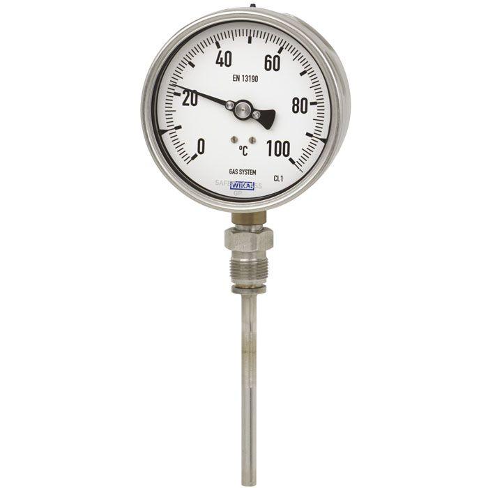 Produktfoto 1 von WIKA Zeigerthermometer Rundes Ziffernblatt, 0 → 160 °C, Skalen-Ø 100mm