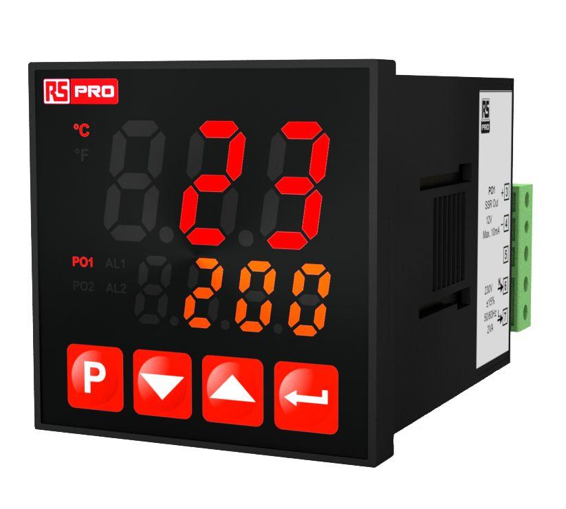 RS PRO PID Temperaturregler Tafelmontage, 3 x Relais, Halbleiterrelais Ausgang/ TC, RTD Eingang, 100 → 240 V, 48