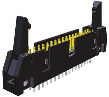 Produktfoto 1 von TE Connectivity AMP-LATCH Leiterplatten-Stiftleiste Gerade, 40-polig / 2-reihig, Raster 2.54mm, Kabel-Platine,