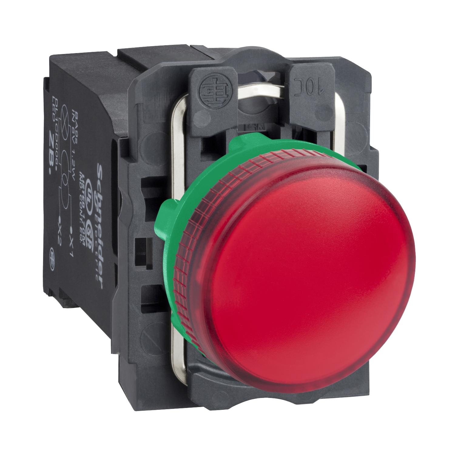 Schneider Electric Leuchtmelder Harmony XB5 XB5 220 → 240V Rot, Ausschnitt-Ø 22mm Glühlampe Bündige Montage