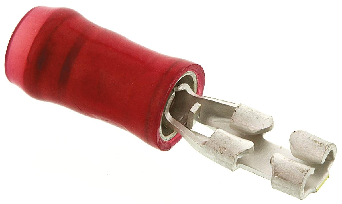 Produktfoto 1 von TE Connectivity PIDG FASTON .110 Flachsteckhülse, Rot, Isoliert, 2.79 x 0.51mm, Buchse, 0.3mm² - 0.8mm², 22AWG min