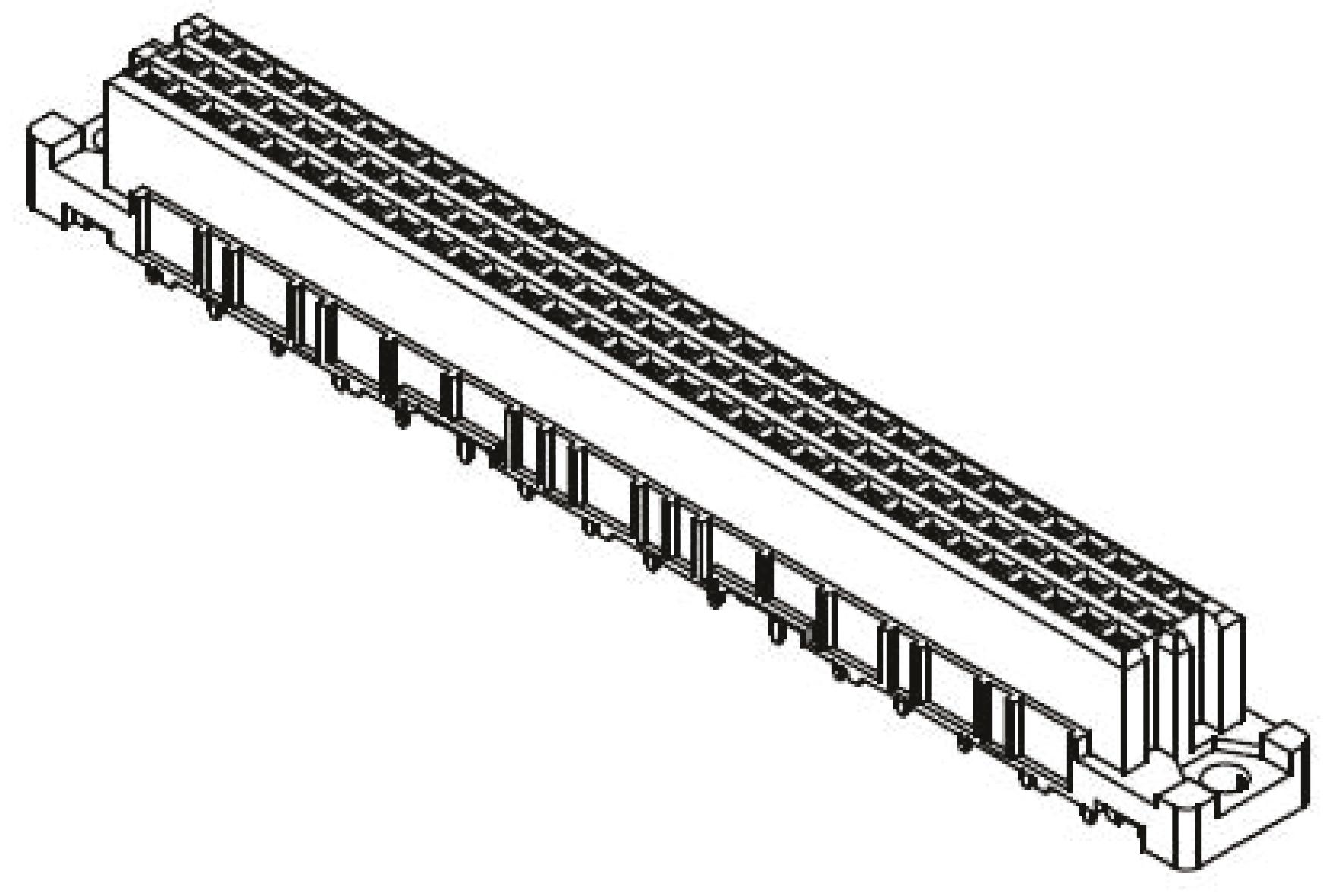 Harting 09 03 C2 DIN 41612-Steckverbinder Buchse Gerade, 32-polig / 3-reihig, Raster 2.54mm Lötanschluss