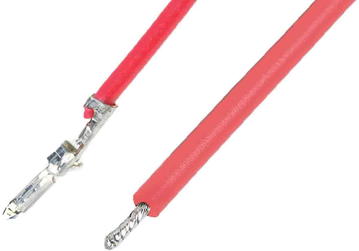 Produktfoto 1 von Molex PicoBlade Vorverdrahtete Crimp-Kontakte verzinnt, Rot 0.08mm², 150mm