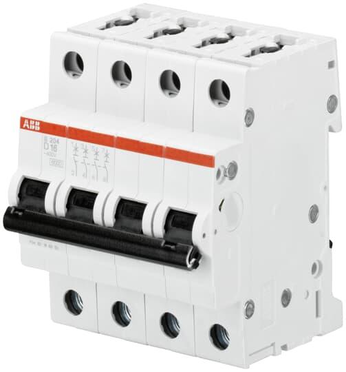 ABB S200 Leitungsschutzschalter Typ D, 4-polig 1A System Pro M Compact DIN-Schienen-Montage