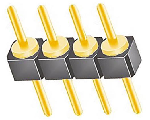 Samtec TS Stiftleiste Stecker Gerade, 4-polig / 1-reihig, Raster 2.54mm, Platine-Platine, Lötanschluss-Anschluss, 1.0A,