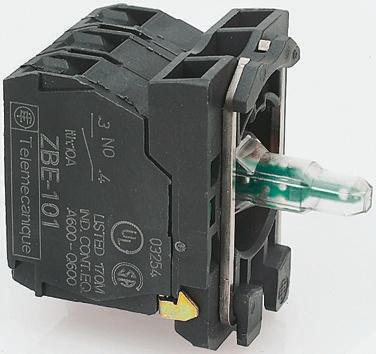 Produktfoto 1 von Schneider Electric Harmony XB5 Kontaktblock mit Fassung Anzeigenblock Universal-LED, 1 NO (Schließer) + 1 NC (Öffner),