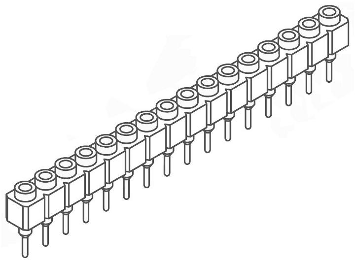 Produktfoto 1 von Samtec SS Leiterplattenbuchse Gerade 16-polig / 1-reihig, Raster 2.54mm