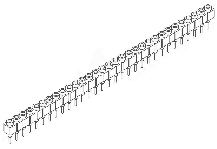 Produktfoto 1 von Samtec SS Leiterplattenbuchse Gerade 32-polig / 1-reihig, Raster 2.54mm