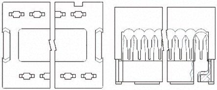 TE Connectivity AMP-LATCH IDC-Steckverbinder Stecker, gewinkelt, 14-polig / 2-reihig, Raster 2.54mm