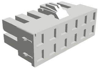 Produktfoto 1 von TE Connectivity Power Double Lock Steckverbindergehäuse Stecker 6.5mm, 12-polig / 2-reihig Gerade für Power Double