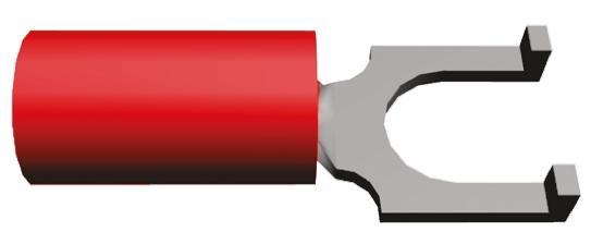 TE Connectivity PLASTI-GRIP Rot Isoliert Gabelkabelschuh B. 7.52mm PVC, min. 0.26mm², max. 1.65mm² 22AWG 16AWG