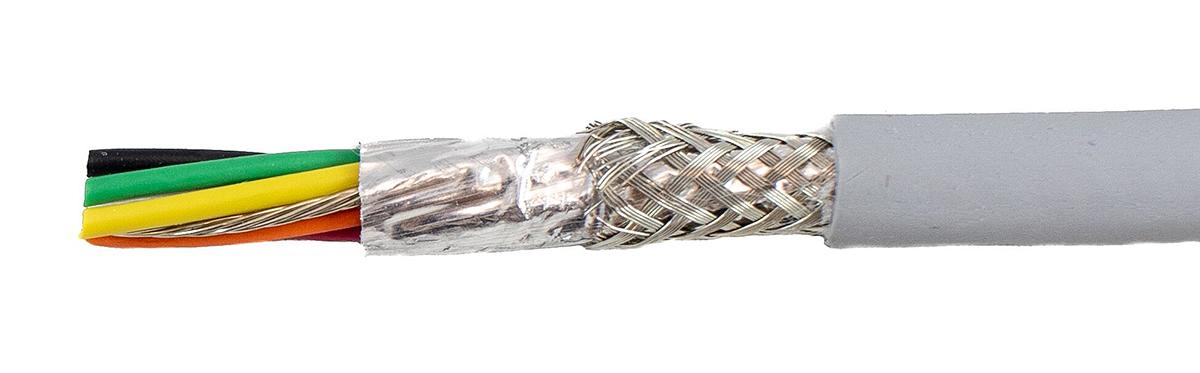 Produktfoto 1 von Alpha Wire EcoCable Mini ECO Steuerkabel, 6-adrig x 0,61 mm² Grau, 30m, 20 AWG, Folie und Geflecht