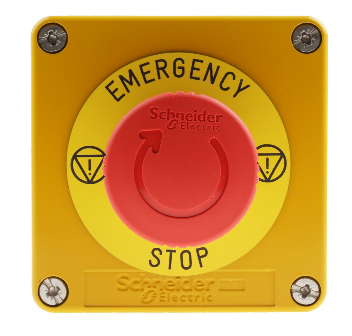 Schneider Electric Harmony XAP SMD Not-Aus-Schalter, 600 V ac, 600V dc, 2 Öffner , x 80mm, Drehfreigabe