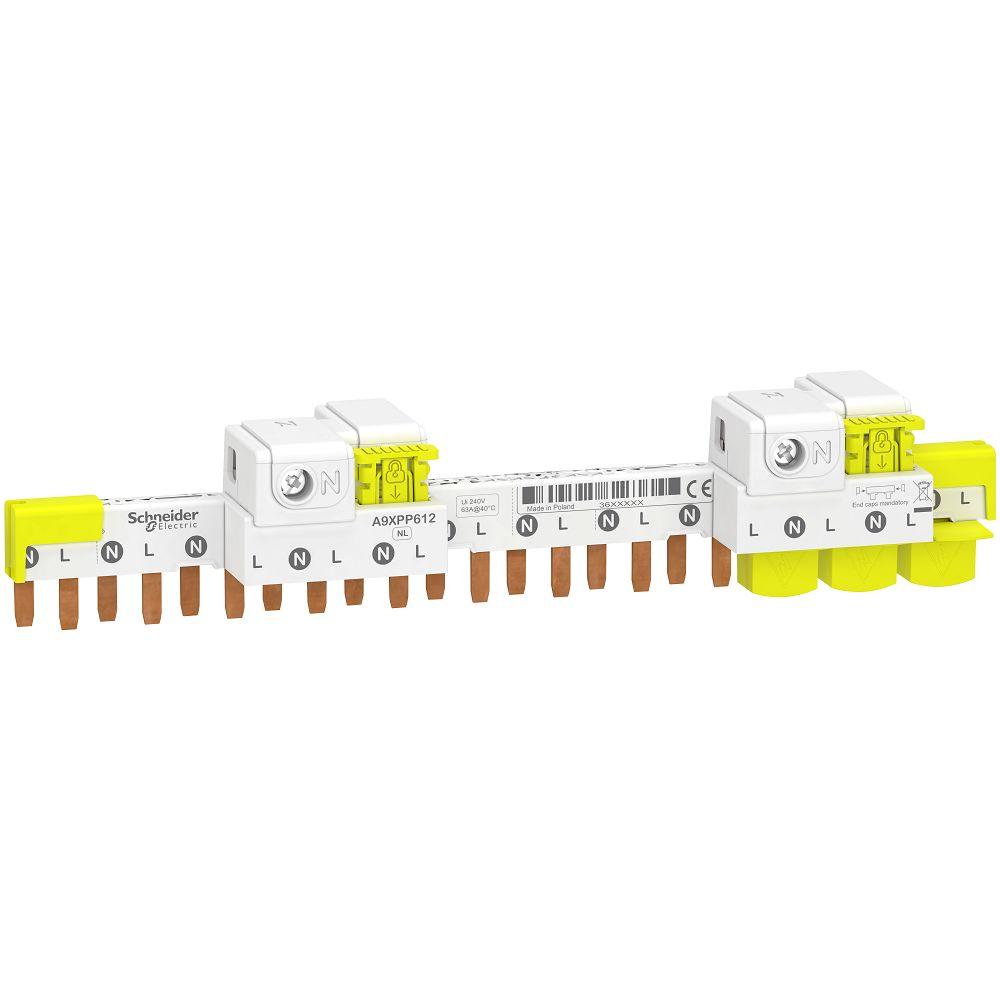 Produktfoto 1 von Schneider Electric Acti9 iDT40 Sammelschiene, 1 -phasig, 230V, 9mm Raster, Acti9 Reihe