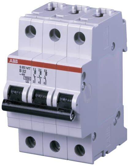 Produktfoto 1 von ABB S200MT Leitungsschutzschalter Typ C, 3-polig 16A System Pro M Compact DIN-Schienen-Montage