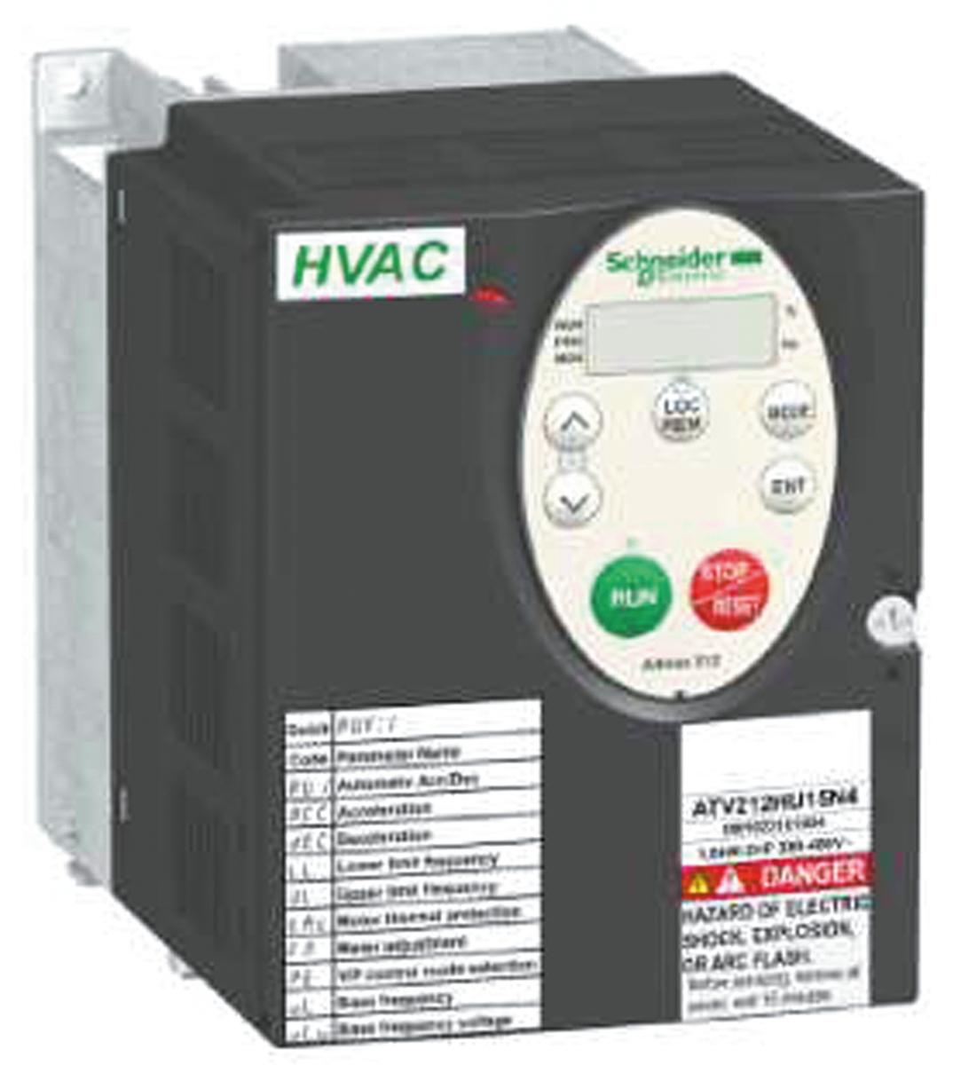 Produktfoto 1 von Schneider Electric ATV 212, 3-Phasen Frequenzumrichter 1,5 kW, 400 V ac / 3,7 A 0 → 200Hz für Asynchronmotoren